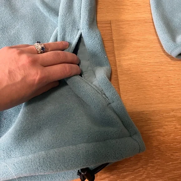 VTG ll bean women’s med pullover quarter snap fleece light blue green vintage - Picture 6 of 10